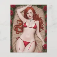 Red Lingerie Postcard