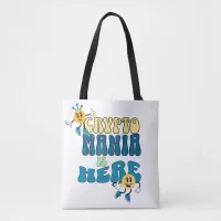 Crypto Mania is here Retro Blue Character Tote Bag