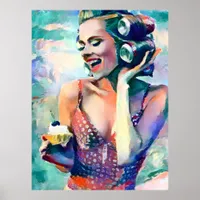 Vintage Pinup Painting Poster