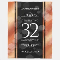 Elegant 32nd Bronze Wedding Anniversary Fleece Blanket