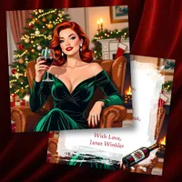 Cute Retro Pop Art Personalized Christmas Card