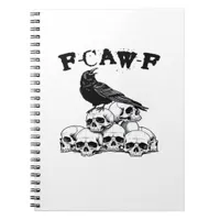 Halloween Skull. F Caw F Vintage Graphic Notebook