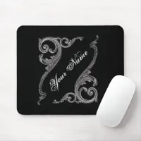 Elegant Goth Swirl Design Personalized Mouse Pad