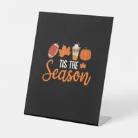 Pumpkin Spice Football Tis The Season Fall Thanksg Pedestal Sign