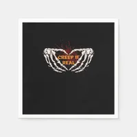 Creep It Real Skeleton Heart Hands Design Napkins
