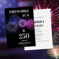 Fireworks, Fun, Freedom 250th 4th of July  Foil Invitation