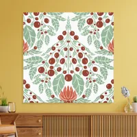 Art Nouveau Botanical–Vintage Floral Scallop  Canvas Print