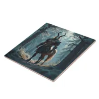 Mythical Horse-Headed Centaur in the Woods Ceramic Tile