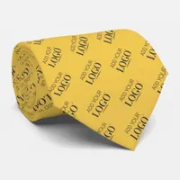 Vibrant Company Logo Branding Promotional Yellow Neck Tie