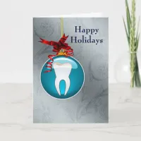 silver blue Dentist Holiday Cards