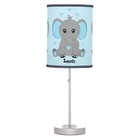 Cute baby elephant in blue for boys   table lamp