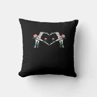Never Wilts – Skeleton Hands Roses  Throw Pillow