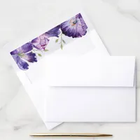 Purple Watercolor Tulips Envelope Liner