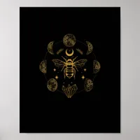 Cottagecore Bee Mystical Magical Goblincore Moon P Poster