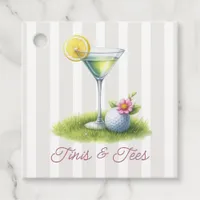 Preppy Country Club Martini & Golf Bridal Party Favor Tags