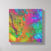 Colorful Abstract Mixed Media Leaf Canvas Print