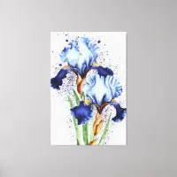 *~* Two Iris  Flower Artsy Iris Painting AP84 Canvas Print