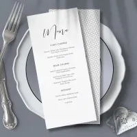 Simply Minimalist Wedding Menu Black ID523