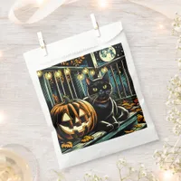 Black Cat and Jack-O-Lantern Halloween Favor Bag