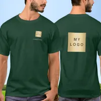 Green white team name logo business T-Shirt