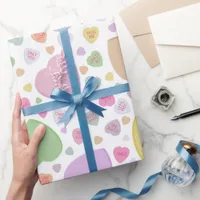 Pastel Candy Hearts Valentine's Day Wrapping Paper