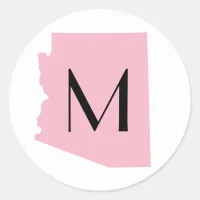 Create Your Own Color Arizona Wedding Monogram Classic Round Sticker