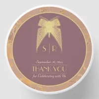 Art Deco Butterfly Pink Gold "Thank You" Wedding Mini Candle Favors