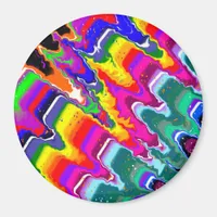 Rainbow Blip Abstract Digital Art   Magnet