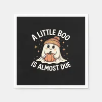 Little Boo Is Almost Due Halloween Pregnancy Revea Napkins