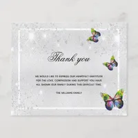 Budget Sympathy silver butterfly photo thank you