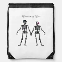 Gothic Skeleton Couple (Old Pink) Classic Drawstring Bag