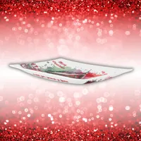 Monogram Festive Vintage Christmas on white | Trinket Tray