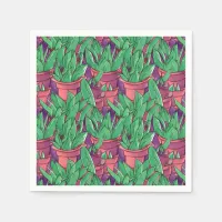 Aloe Vera in Pots Pattern Napkins