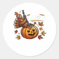 F-Caw-F Funny For Men Women Thanksgiving-Christmas Classic Round Sticker
