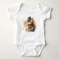 Steampunk Cat Adorable and Cute Baby Bodysuit