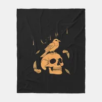 F-Caw-F Humorous Crow Graphic Fleece Blanket