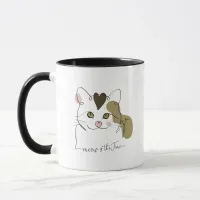 Cute Cat Line Art - Meow is the Time Mug