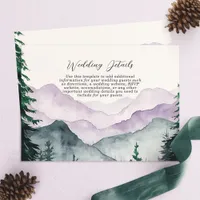 Misty Mountain Romance Wedding Details Enclosure Card