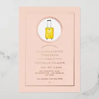 Rose Gold and Blush Travel Bachelorette Weekend Foil Invitation