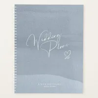 Calligraphy Wedding Plans Dusty Blue ID771 Planner