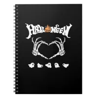 Skeleton Hand With Halloween Theme Dark Seasonal Notebook