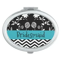 Blue and Black Personalized  Mirror Compact