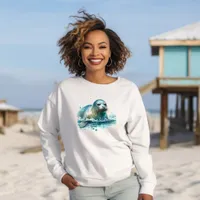 Gender Neutral Tropical Seal Ocean Beach Sweatshirt