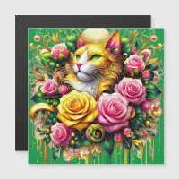 Feline Amidst a Vibrant Floral Bloom