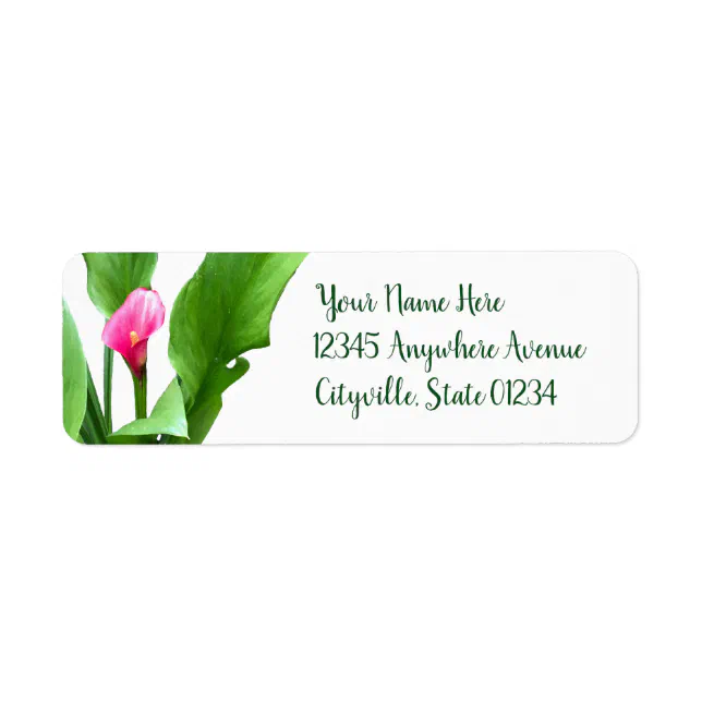 Pretty Pink Calla Lily Label