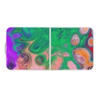 Green, Black and Purple Modern abstract art  Beer Pong Table