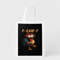 F-Caw-F Gothic Crow Humor Funny Vintage Style Grocery Bag