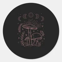 Goblincore Aesthetic Academia Cottagecore Mushroom Classic Round Sticker