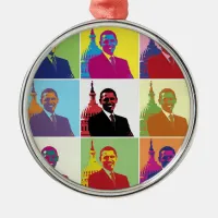 President Obama Pop Art Metal Ornament