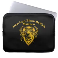 Bison With Bandana in Graphic Style Artwork Laptop Sleeve